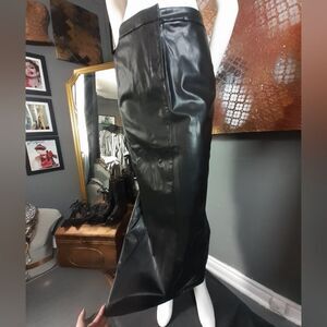 Zara Black Faux Leather Maxi Skirt